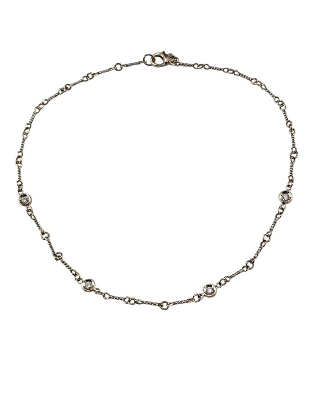 18K White and Yellow Gold Diamond Ankle Bracelet #25145